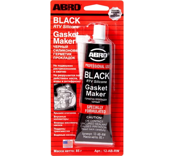 Изображение товара Герметик прокладок силиконовый черный ABRO 85г 12-AB-RW