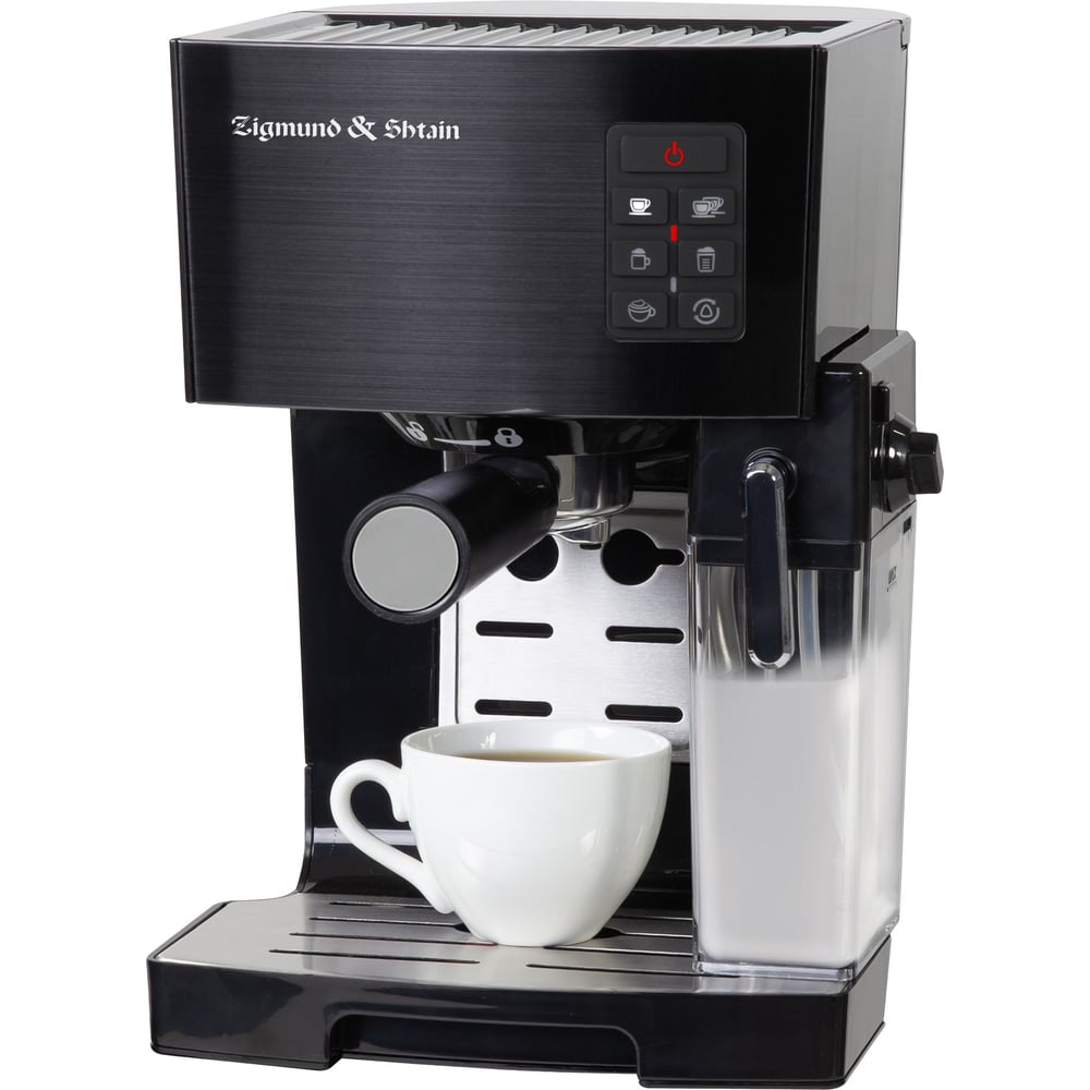 Изображение товара Кофеварка Zigmund & Shtain al caffe zcm-889 рожковая черная/серебристая