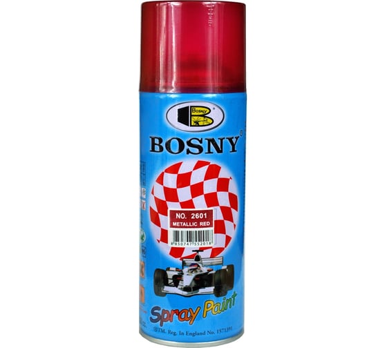 Изображение товара Акриловая краска Bosny аэрозоль, красный металлик 2601