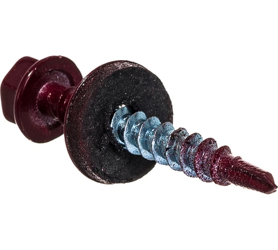 Изображение товара Кровельный саморез Стройметиз 4,8х35 винно-красный RAL 3005 уп. 250 шт. 2140036