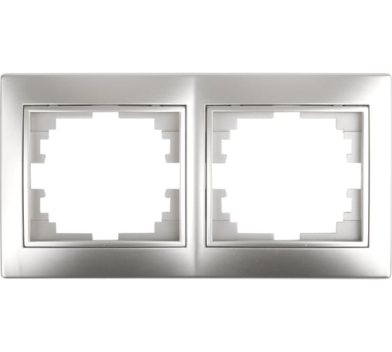 Изображение товара Горизонтальная рамка Intro 150203 на 2 поста, СУ, Plano, алюминий Б0030094