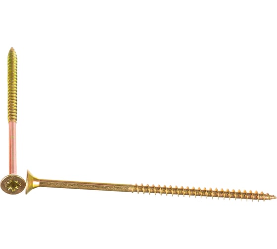 Изображение товара Саморез Стройметиз 5,0х100 универсальный, желтый цинк уп. 200 шт. 2140928