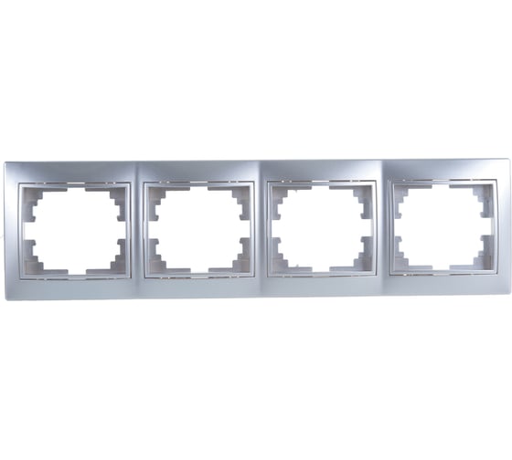 Изображение товара Горизонтальная рамка Intro 150403 на 4 поста, СУ, Plano, алюминий Б0030102