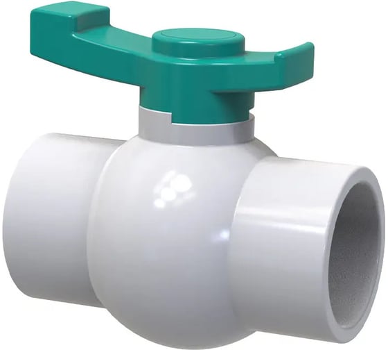 Изображение товара Шаровой кран Green Helper ПВХ резьба внутренняя 1 дюйм FFB0110
