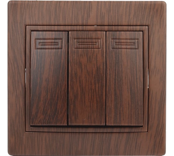 Изображение товара Тройной выключатель Intro 10А, 250В, IP20, СУ, Plano, венге Б0030052