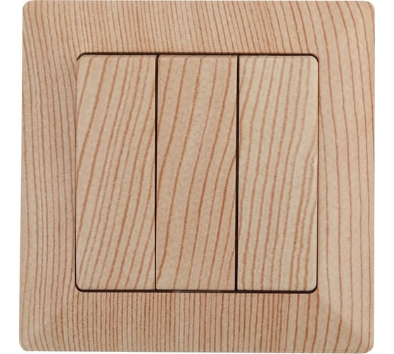 Изображение товара Тройной выключатель Intro 410611 10А, 250В, СУ, Solo, сосна 240 Б0043304