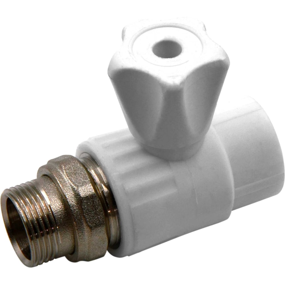 Изображение товара Прямой кран РОСТерм ПП 25х3/4НР, 3/4M, PP, разборный