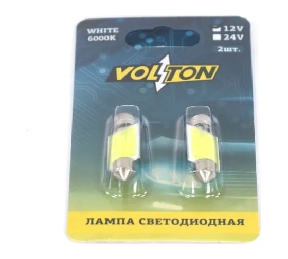 Изображение товара Светодиодная лампа VOLTON T11, SV8.5/8, COB 12 chip, 36 мм, блистер 2 шт. VLTC048W