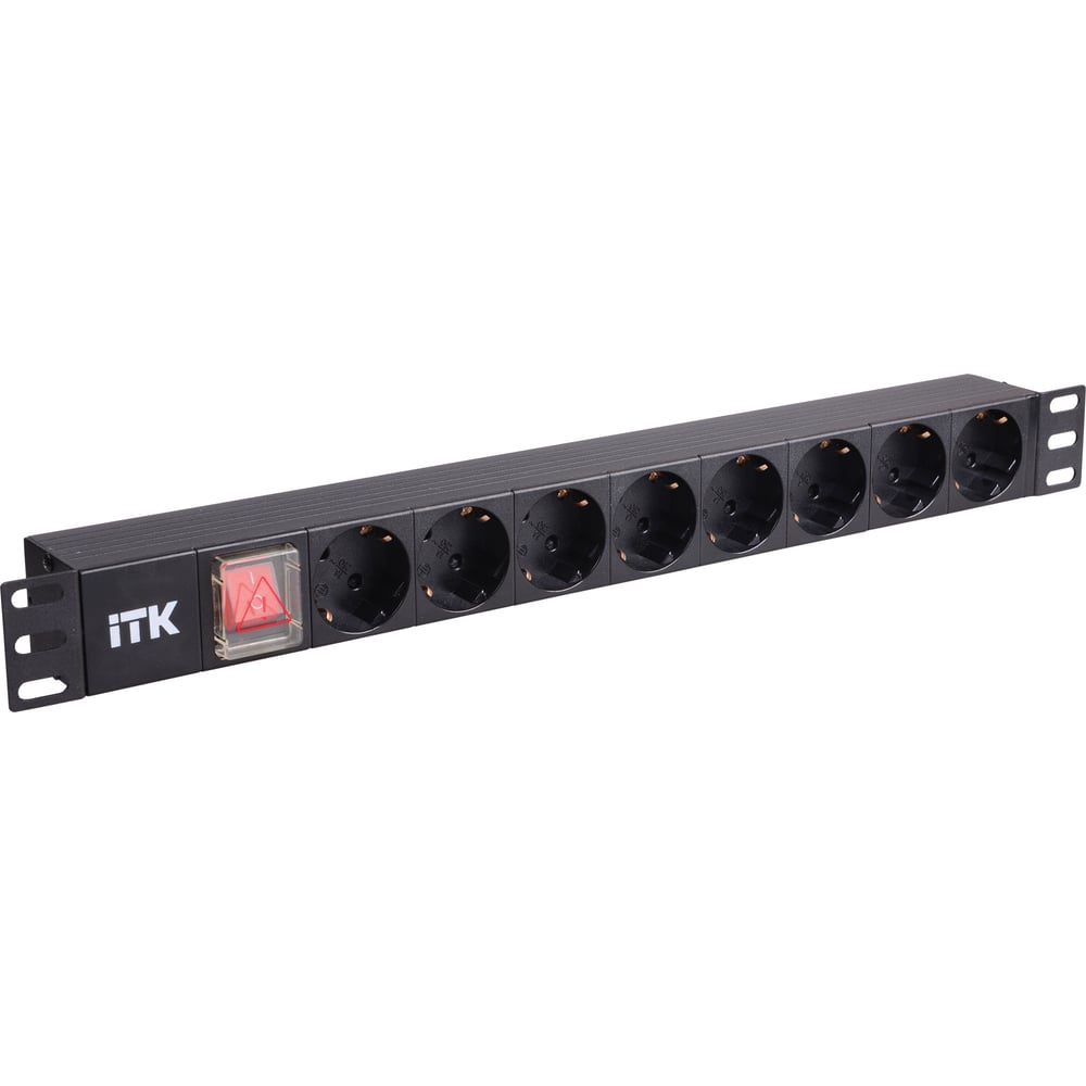 фото Блок розеток itk 8 мест pdu 1u без шнура ph12-8d3