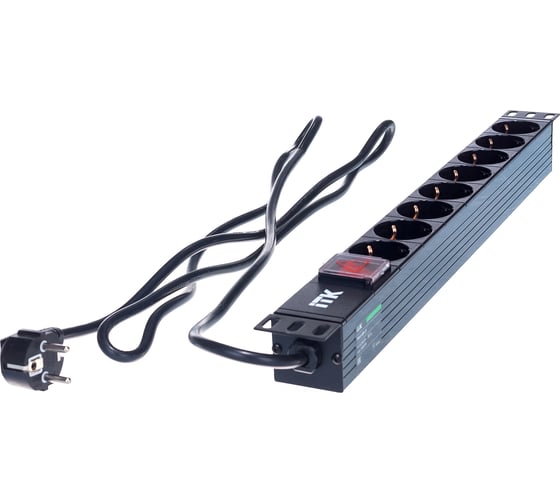 Изображение товара Блок розеток ITK 8 мест PDU 1U шнур 2м PH12-8D1-P