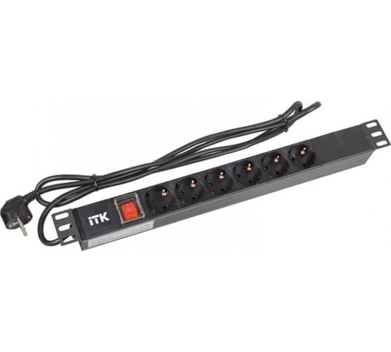 Изображение товара Блок розеток ITK 6-м PDU шнур 2м вилка DIN49441 PH12-6D1-P