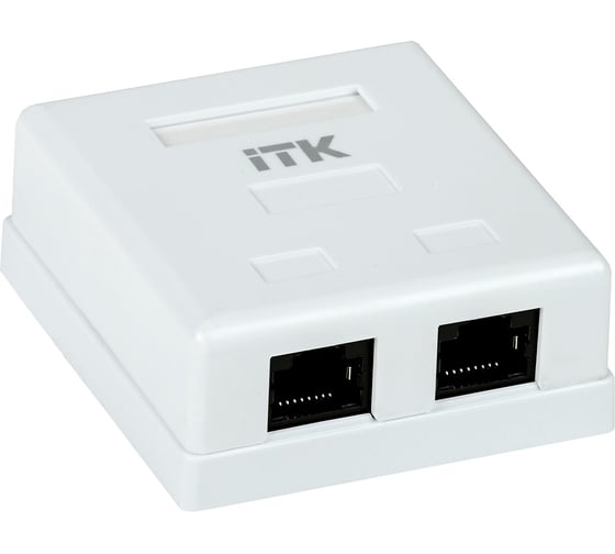 Изображение товара Розетка информационная RJ45 кат.5е UTP ITK 2-порта настенная CS2-1C5EU-22