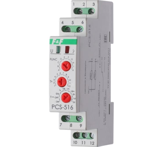 Изображение товара Реле времени F&F PCS-516, со входом управления, 10 функций EA02.001.013