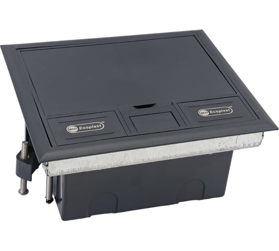 Изображение товара Люк в пол на 4 модуля Экопласт LUK 4 45х45 мм, с суппортом и коробкой 70140 стальной 70040