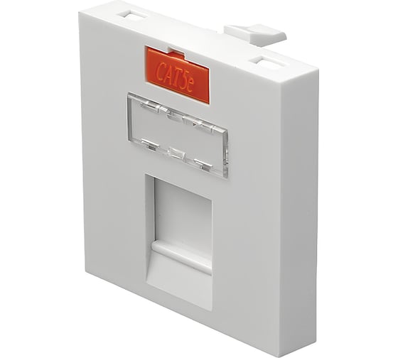 Изображение товара Модуль-адаптер/лицевая панель информационной розетки Экопласт, 45x45, RJ, 1 вход, белый 87013-1