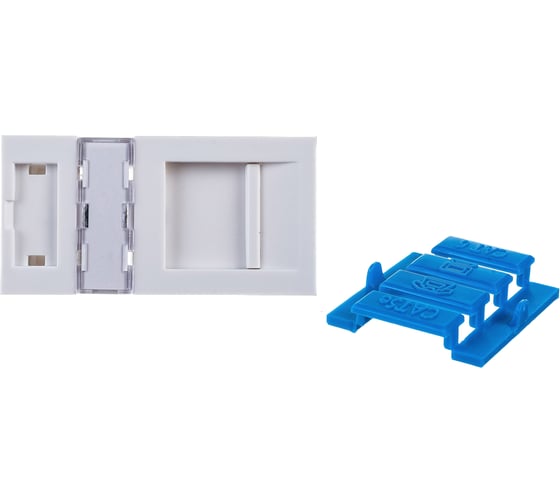 Изображение товара Модуль-адаптер/лицевая панель информационной розетки Экопласт, 45x22.5, RJ, 1 вход, белый 87001-1