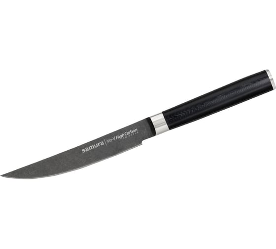 Изображение товара Кухонный нож для стейка Samura Mo-V Stonewash 120 мм, G-10 SM-0031B/K
