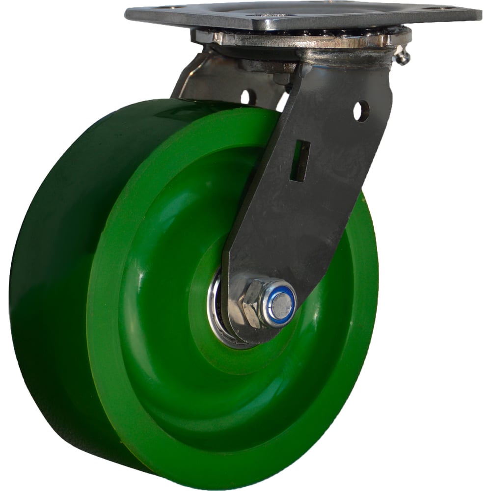 Изображение товара Большегрузное колесо из нержавеющей стали с полиуретаном 125 мм