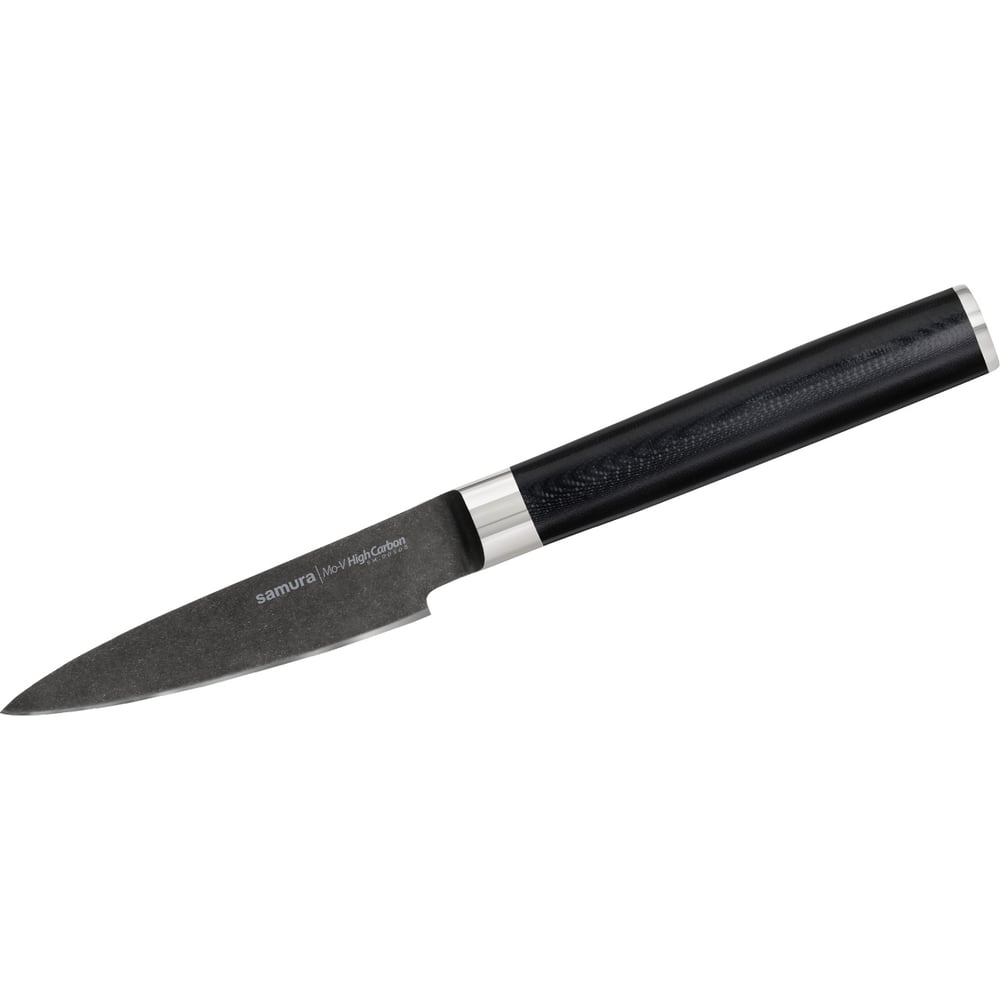 Изображение товара Кухонный овощной нож Samura Mo-V Stonewash 90 мм, G-10 SM-0010B/K Изображение товара Кухонный овощной нож Samura Mo-V Stonewash 90 мм, G-10 SM-0010B/K