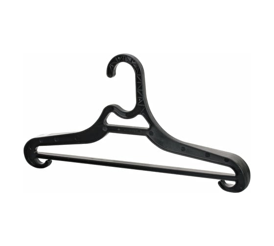 Изображение товара Плоская вешалка-плечики BRABIX р.46-50 перекладина, крючки для бретелей, черный 601654