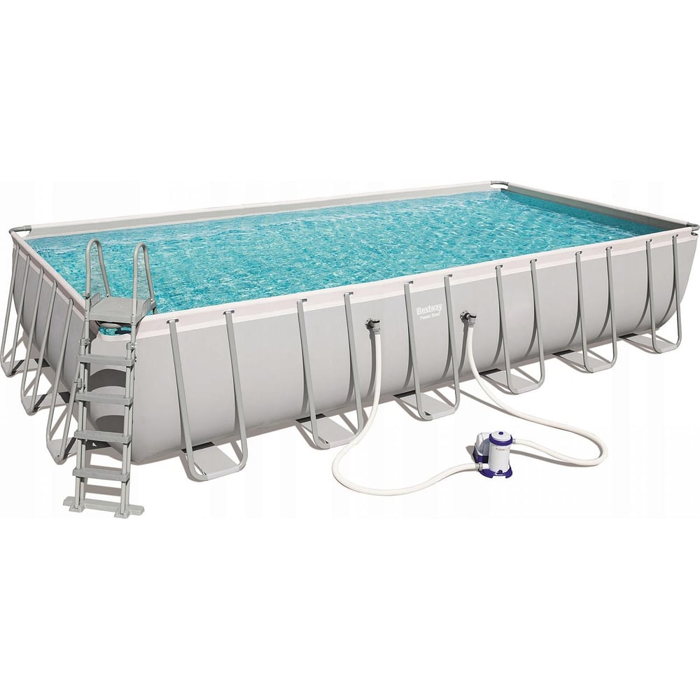 Каркасный прямоугольный бассейн BestWay бассейн каркасный прямоугольный bestway 56424 bw 400х211х81 см