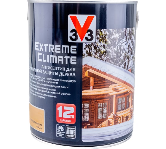 Изображение товара Акриловый антисептик для дерева V33 EXTREME CLIMATE полуглянец, скандинавская сосна 117435