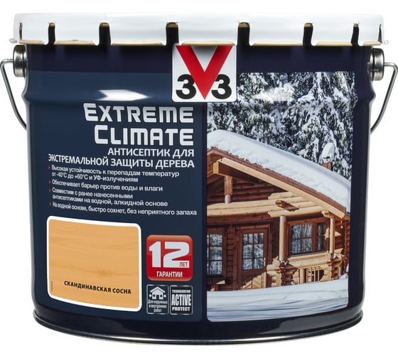 Изображение товара Акриловый антисептик для дерева V33 EXTREME CLIMATE полуглянец, скандинавская сосна 117447