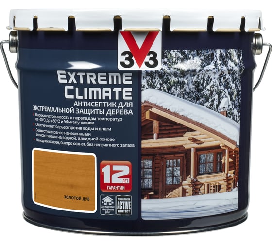 Изображение товара Акриловый антисептик для дерева V33 EXTREME CLIMATE полуглянец, золотой дуб 117448