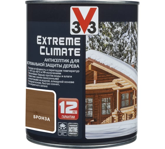 Изображение товара Акриловый антисептик для дерева V33 EXTREME CLIMATE матовый, бронза 117431
