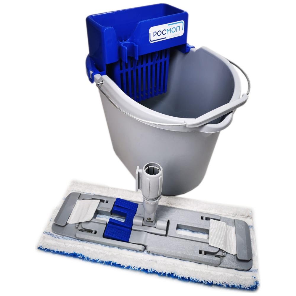Изображение товара Комплект для ручной мойки пола РОСМОПведро 10л, отжим, держатель 40 см с мопом, арт Мини С 25604