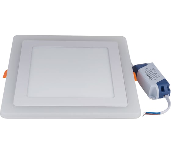 Изображение товара Встраиваемый светильник Smartbuy LED квадрат с подсветкой DLB 13w, 6500K+O, IP20 SBLSq-DLB-13-65K-O