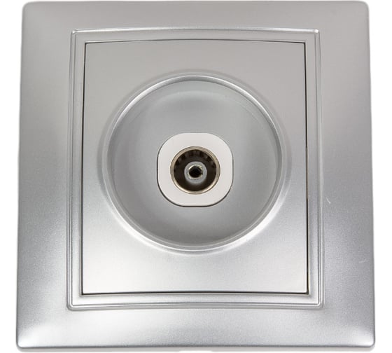 Изображение товара Телевизионная розетка Smartbuy 1-местная 75Ом 5-862МГц серебро Венера SBE-01s-S1-TV