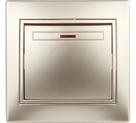 Изображение товара Выключатель с подсветкой Intro 10А, 250В, IP20, СУ, Plano, шампань Б0030035