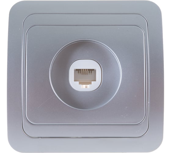 Изображение товара Телефонная розетка Smartbuy 1-местная серебро Марс SBE-02s-S1-PH