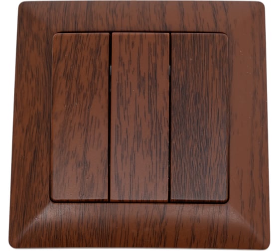 Изображение товара Тройной выключатель Intro 410610 10А, 250В, СУ, Solo, венге 240 Б0043303