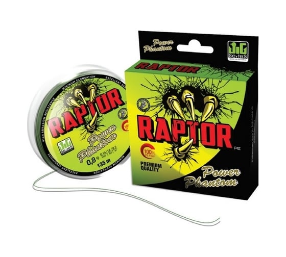 Изображение товара Шнур Power Phantom Raptor PE, 135м, флуоресцентный зеленый, 0.8, 0.14мм, 9.5кг PPPERF13508