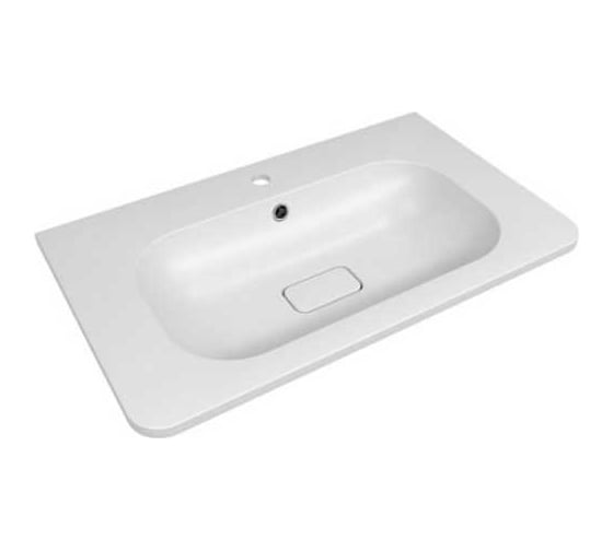 Изображение товара Раковина для ванной Uperwood полувстраиваемая Fate_80 см, прямоугольная, белая 35480000002