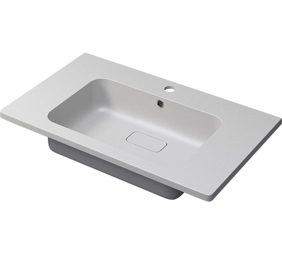 Изображение товара Раковина кварцевая для ванной Uperwood Lagoon Quartz_80 см, прямоугольная, белая матовая, жасмин 297000017