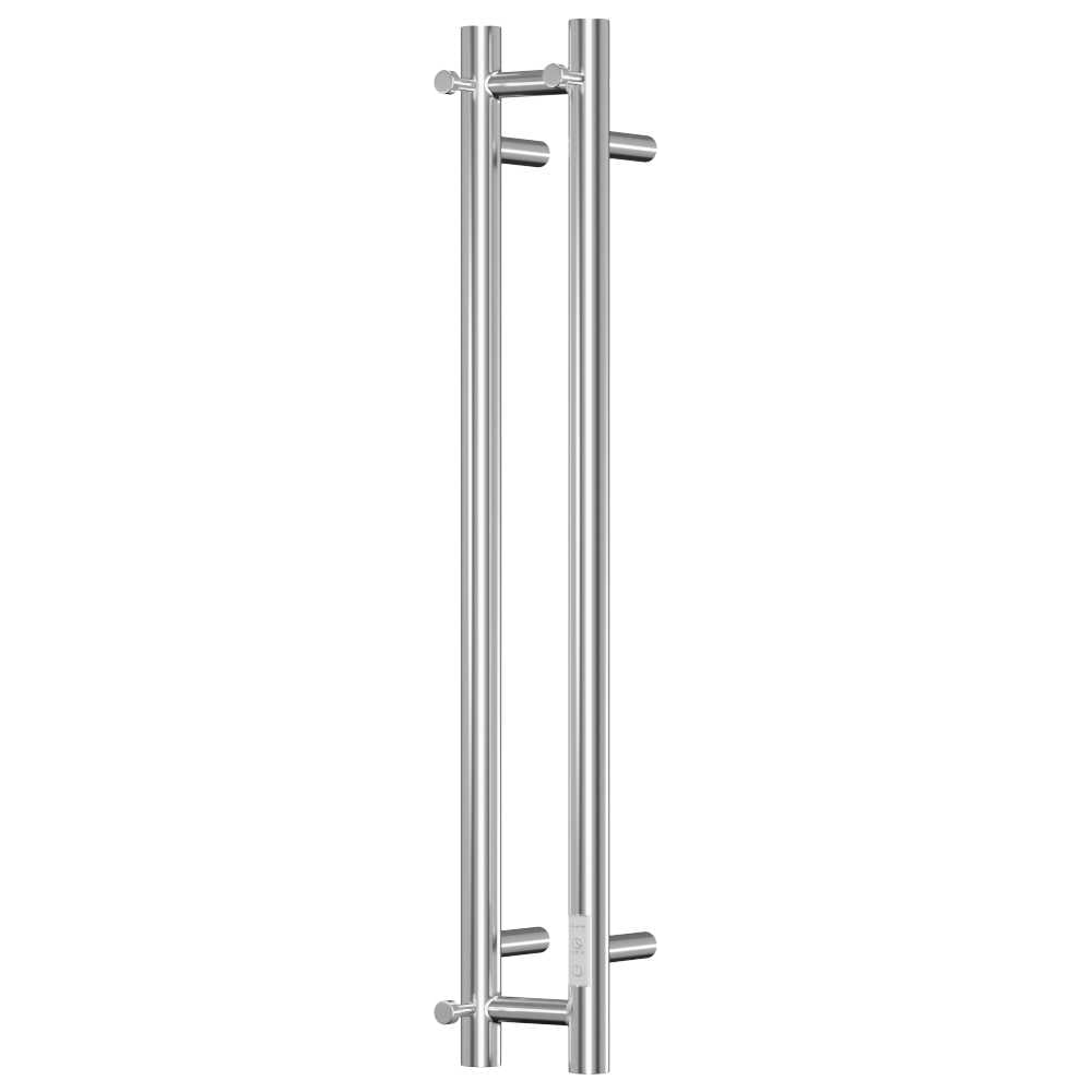 Изображение товара Дизайнерский электрический полотенцесушитель Bauedge BAU Stella 10x80, 2 коллектора, 1 крючок, нерж. сталь полированная DB-0072