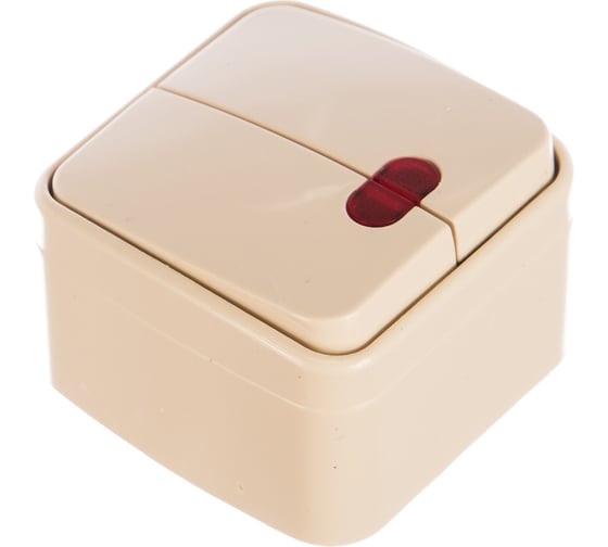 Изображение товара Двойной выключатель с подсветкой Intro 310502 10А, 250В, IP20, ОУ, Polo Б0036123