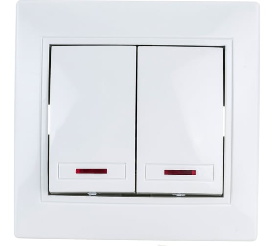 Изображение товара Двойной выключатель с подсветкой Intro 1Э10501 10А, 250В, СУ, б.л., Plano Б0038826