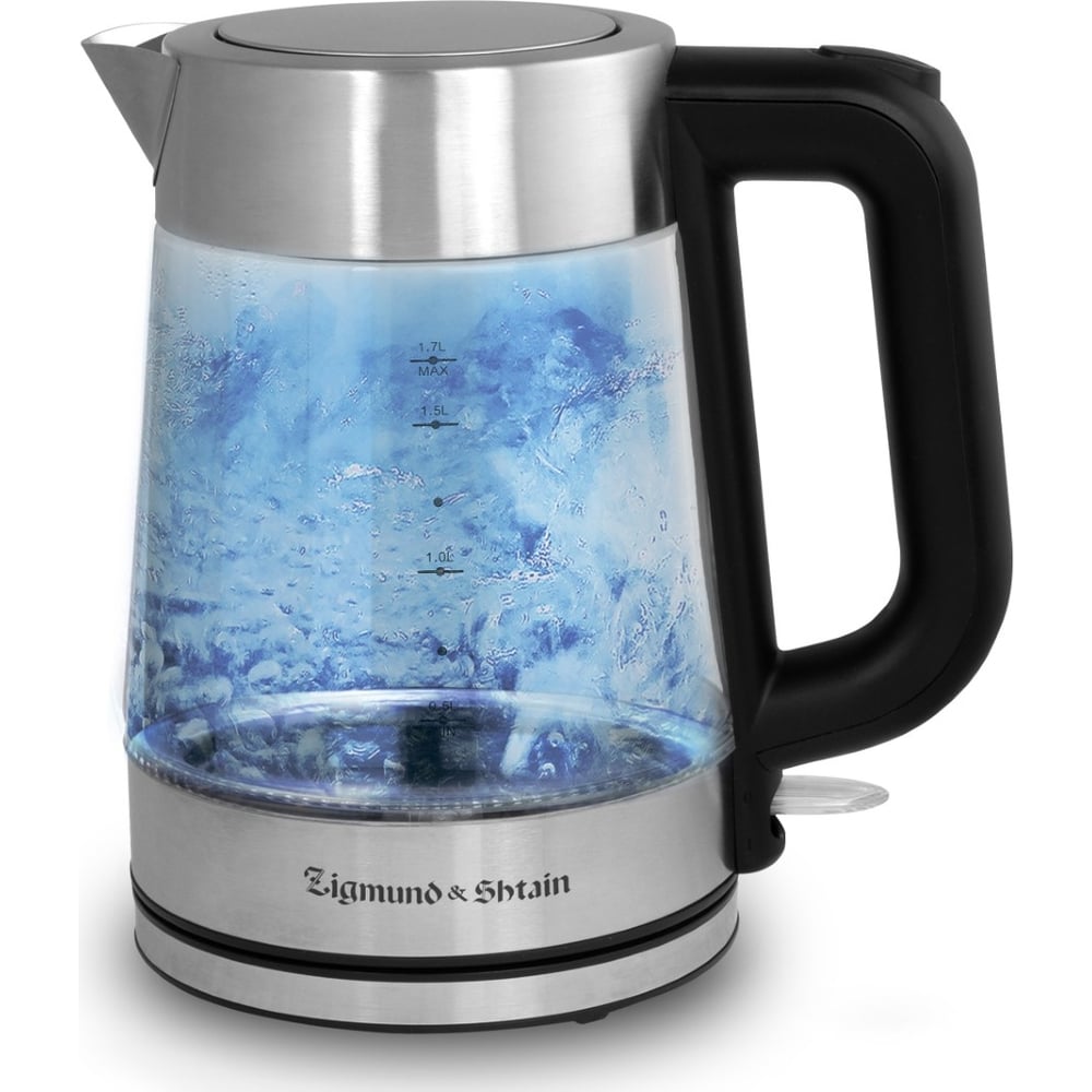 Изображение товара Электрический чайник Zigmund & Shtain ke-926 2200 Вт нержавеющая сталь стекло