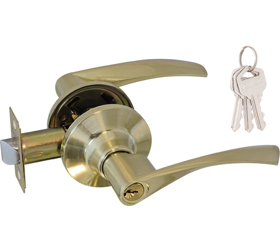 Изображение товара Межкомнатная защелка ISPARUS ISP ЗВ2-01 мат. золото, ключ/фикс. 16769