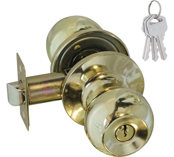 Изображение товара Межкомнатная защелка ISPARUS ISP ЗШ-01 золото, ключ/фикс. 16786