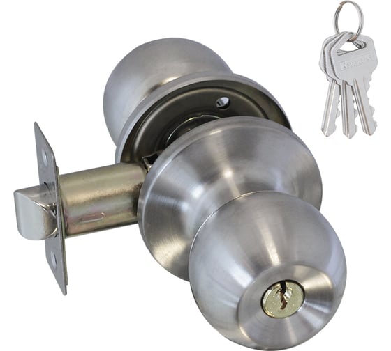 Изображение товара Межкомнатная защелка ISPARUS ISP ЗШ-01 мат. никель, ключ/фикс. 16788