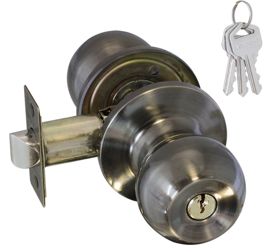 Изображение товара Межкомнатная защелка ISPARUS ISP ЗШ-01 стар. бронза, ключ/фикс. 16789