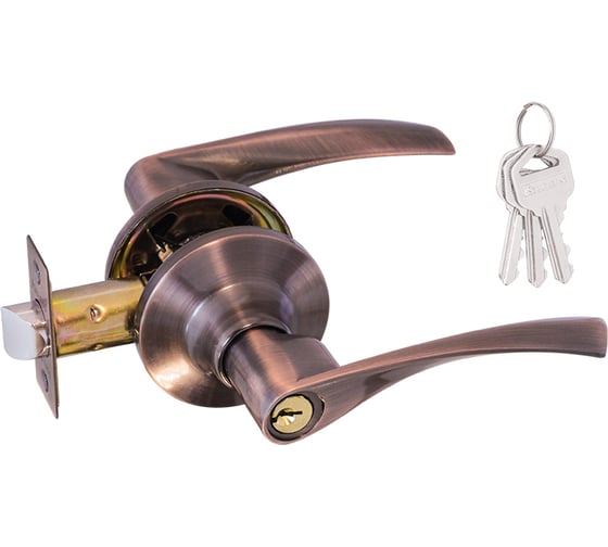 Изображение товара Межкомнатная защелка ISPARUS ISP ЗВ2-01 стар. медь, ключ/фикс. 16772