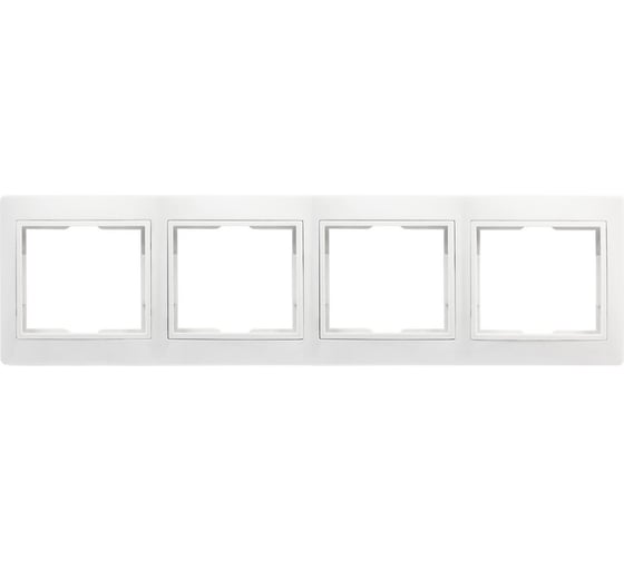 Изображение товара Рамка Smartbuy 4-местная горизонтальная белая Венера SBE-01w-00-FR-4