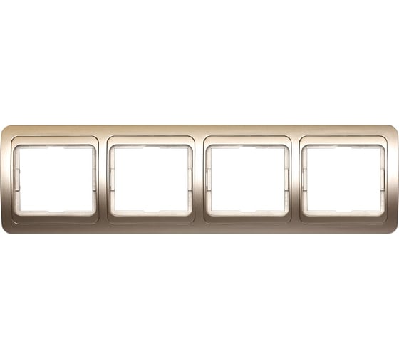 Изображение товара Рамка Smartbuy 4-местная горизонтальная шампань Марс SBE-02c-00-FR-4