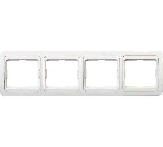 Изображение товара Рамка Smartbuy 4-местная горизонтальная белая Марс SBE-02w-00-FR-4